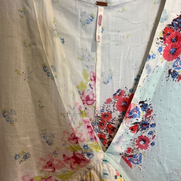 Free People Mended with Scarves Pieced Mixed Printed Colorful Mini Dress - Picture 6 of 9